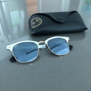 RayBan Clubmaster Aluminum Silver Mirror Sunglasses